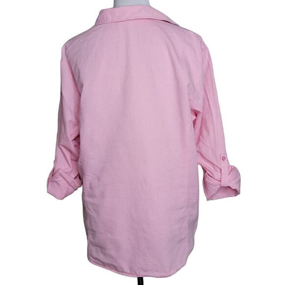 Riders by Lee Roll Sleeve Button Down Collar Shirt Pink Size XL - Picture 3 of 14
